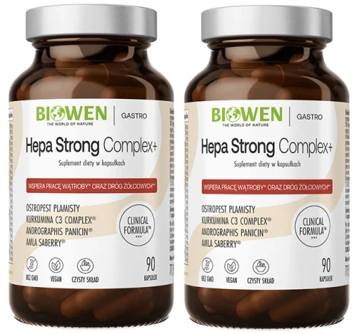 2 x Biowen Hepa Strong Complex+ 90 kapsułek - Wątroba Cholesterol Detoksykacja (id: 8012)