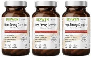 3 x Biowen Hepa Strong Complex+ 90 kapsułek - Wątroba Cholesterol Detoksykacja