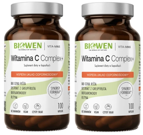 2 x Biowen Witamina C Complex + 100 kapsułek - Skóra Układ Nerwowy Odporność (id: 8039)