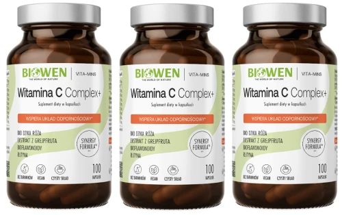 3 x Biowen Witamina C Complex + 100 kapsułek - Skóra Układ Nerwowy Odporność (id: 8040)