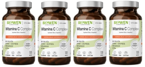 4 x Biowen Witamina C Complex + 100 kapsułek - Skóra Układ Nerwowy Odporność (id: 8041)