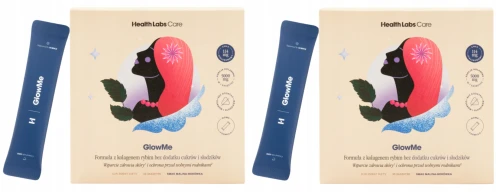 2 x Health Labs Care GlowMe – Kolagen z Kwasem Hialuronowym 30 saszetek - Malina ‑ Borówka (id: 9600)
