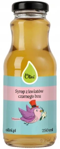Olini Syrop z Kwiatów Czarnego Bzu Dla Dzieci 250 ml Do szocika z olejem z czarnuszki lub lemoniady