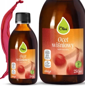Olini Ocet Wiśniowy 250 ml Niepasteryzowany Niefiltrowany Przyjemny w smaku