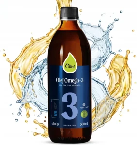 Olini Olej Omega-3 ALA EPA DHA Witamina D 500 ml Mózg Wzrok Serce Cholesterol