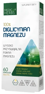 Medica Herbs 100% Diglicynian Magnezu 60 kapsułek Układ Nerwowy Energia Mięśnie