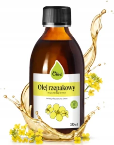 Olini Olej Rzepakowy 250 ml Bogate Źródło Witaminy E Tłoczony Na Zimno