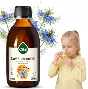 Olini Olej z czarnuszki z lwem 250 ml Nierafinowany Tłoczony na Zimno Kids