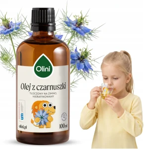Olini Olej z czarnuszki z lwem 100 ml Nierafinowany Tłoczony na Zimno Kids