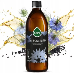 Olini Olej z czarnuszki 500 ml Cholesterol Tymochinon Tłoczony na Zimno