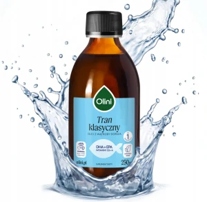 Olini Tran Klasyczny z Wątroby Dorsza 250ml Mózg Wzrok Serce Układ Krążenia