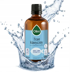 Olini Tran Klasyczny z Wątroby Dorsza 100ml Mózg Wzrok Serce Układ Krążenia