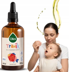 Olini Tranik - Tran dla Niemowląt 100ml Olej z Wątroby Dorsza Trójglicerydy