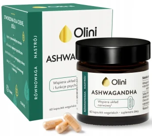 Olini Ashwagandha 60 kapsułek Układ Nerwowy Kortyzol Napięcie Emocjonalne