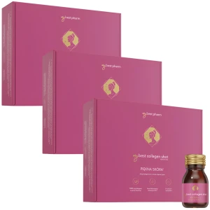 3 x MyBestPharm MyBestCollagen Shot Apple Tropical Twist 30 shotów Skóra Włosy