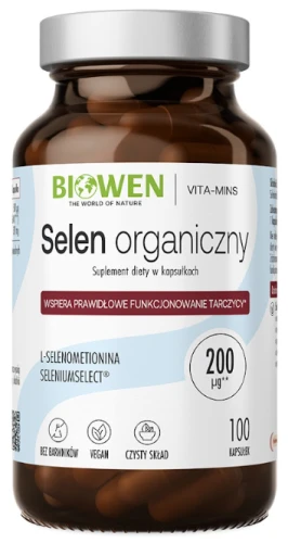 Biowen Selen Organiczny 100 kapsułek - Skóra Włosy Paznokcie Tarczyca (id: 4596)