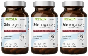 3 x Biowen Selen Organiczny 100 kapsułek - Skóra Włosy Paznokcie Tarczyca