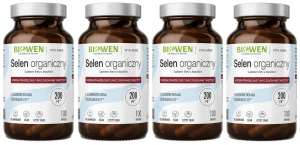 4 x Biowen Selen Organiczny 100 kapsułek - Skóra Włosy Paznokcie Tarczyca