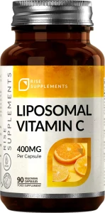 Rise Supplements Liposomal Vitamin C 400 mg - Liposomalna Witamina C 90 kapsułek - Odporność Antyoksydant Zmęczenie