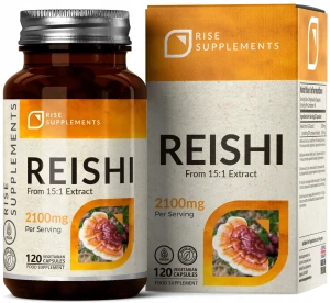 Rise Supplements Reishi 700 mg - Lakownica Żółtawa 120 kapsułek - Odporność Antyoksydant