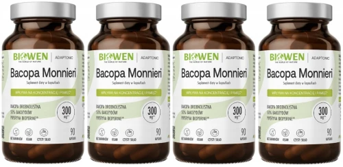 4 x Biowen Bacopa Monnieri 120 kapsułek – Pamięć Koncentracja Mózg (id: 8180)