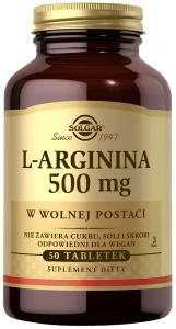 Solgar L-arginina 500mg 50 kapsułek - Ciśnienie Wydolność Sprawność Płciowa