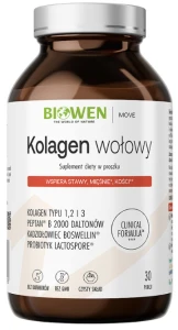 Biowen Kolagen Wołowy Typu I, II, III proszek 225g - Stawy Chrząstki Kości