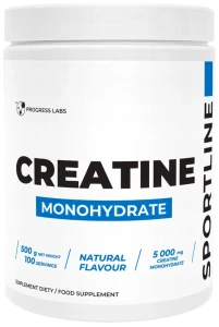 Progress Labs Creatine Monohydrate 5000mg Kreatyna Monohydrat 500g 100 porcji Wydolność Fizyczna