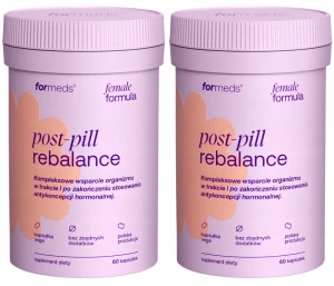2 x ForMeds Female Formula Post-Pill Rebalance 60 kapsułek Kompleksowe wsparcie organizmu w trakcie i po zakończeniu stosowania antykoncepcji hormonalnej