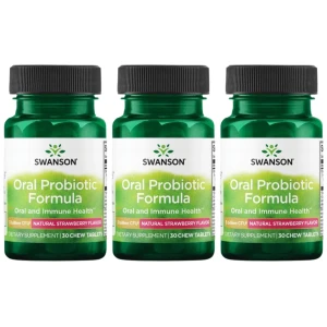 3 x Swanson Oral Probiotic Formula - Streptococcus salivarius BLIS K12 30 tabletek do ssania MIKROBIOM 