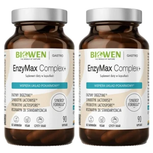 2 x Biowen Enzymax Complex Enzymy Trawienne 90 kapsułek – Trawienie Enzymy Jelita