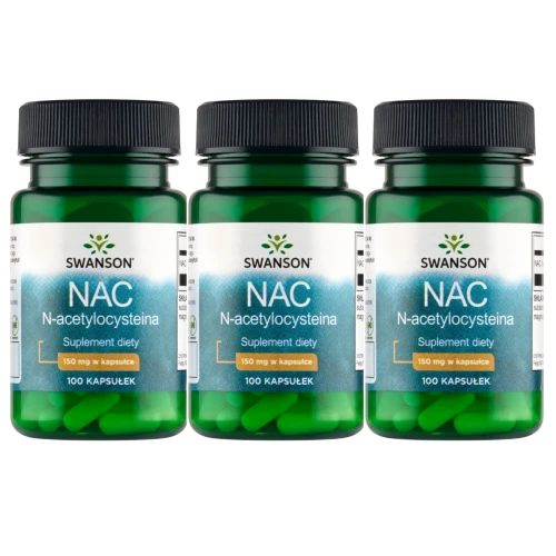 3 x Swanson NAC (N-acetylocysteina) 150mg 100 kapsułek (id: 9875)
