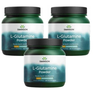 3 x Swanson AjiPure L‑Glutamine – L‑Glutamina 340 g