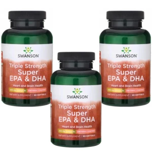 3 x Swanson Triple Strength Super EPA & DHA 60 kapsułek