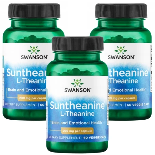 3 x Swanson Suntheanine® L-Teanina 60 kapsułek wegetariańskich (id: 9890)