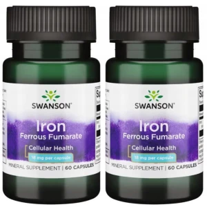 2 x Swanson Fumaran żelaza 15 mg 60 kapsułek