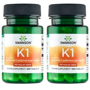 2 x Swanson Vitamin K1 100 mcg 100 tabletek 