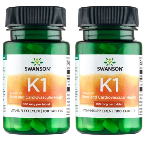 2 x Swanson Vitamin K1 100 mcg 100 tabletek (id: 9897)