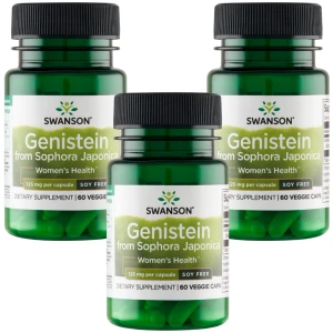 3 x Swanson Genistein z Perełkowca Japońskiego 125 mg 60 kapsułek