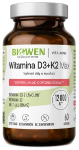 Biowen Witamina D3 + K2 Max 12000 IU 60 kapsułek