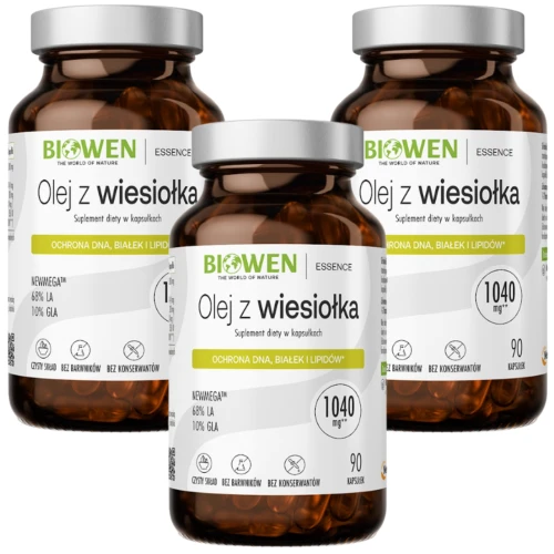 3 x Olej z wiesiołka 90 kapsułek – Skóra Równowaga Hormonalna (id: 8797)
