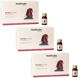 3 x Health Labs Care GlowMe Pro-Age Smak Malinowy 15 shotów po 30 ml