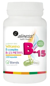 Aliness Witamina B Complex B-15 Methyl 100 kapsułek - Sprawność Umysłowa Układ Nerwowy