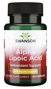 Swanson Alpa Lipoic Acid - Kwas Alfa Liponowy 300mg 60 kapsułek - Antyoksydacja Procesy Metaboliczne