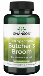 Swanson Butcher's broom - Ruszczyk kolczasty 470mg 100 kapsułek - Układ Krążenia Właściwa Praca Żył
