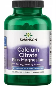 Swanson Calcium Citrate + Magnesium - Cytrynian wapnia + magnez 150 kapsułek - Kości Zęby Mięśnie Równowaga Mineralna