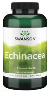 Swanson Echinacea - Jeżówka 400mg 180 kapsułek - Przeziębienie i Infekcje Górnych Dróg Oddechowych