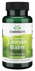 Swanson FS Lemon Balm - Melisa lekarska 500mg 60 kapsułek - Relaks Spokój Jakość Snu