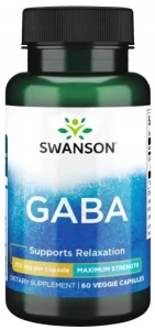 Swanson GABA forte 750mg 60 kapsułek - Wyciszenie Jakość Snu Relaks