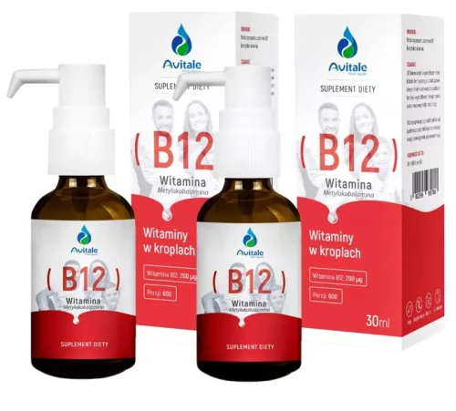 Zestaw 2x Avitale, Witamina B12 Metylokobalamina 200 µg 30 ml, Aliness